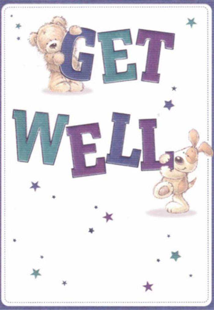This get well card feels like a celebration of heartfelt kindness, brought to life by the gentle illustrations of a bear and a puppy who seem right at home in Southfields' friendly lanes. Stars, scattered like well wishes, twinkle around them-mirroring the cheerful atmosphere one finds in the local flower shops and bustling markets. The strong, confident typeface, shaded in restful purples and vibrant aquas, anchors the design in playful reassurance. There's a tactile invitation in the depiction of the bear's fluffy coat and the puppy's soft ears, reminiscent of a comforting embrace after a brisk walk along Wimbledon Park Road. The pristine white background enhances the sense of lightness and possibility. This card, lovingly crafted and evocative of Southfields Florist's attention to detail, delivers a gentle lift to anyone feeling under the weather-making it a thoughtful companion to a bouquet, or a standalone source of encouragement and support from the heart of SW18.